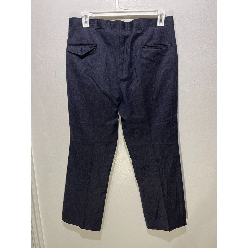 Stanley Blacker wool trouser pants blue gray winter warm business office men 36